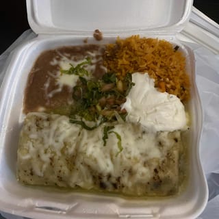#18 Red or Green Burro Enchilada Style Combo
