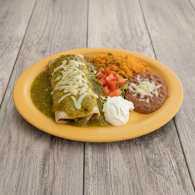 #18 Red or Green Burro Enchilada Style Combo.