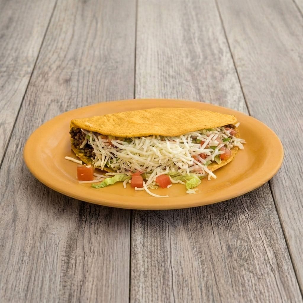 Shredded Beef Hard Shell Taco.