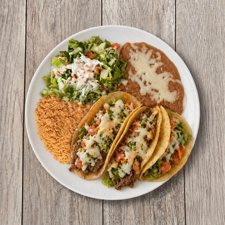 #25 Three Tacos Combo.